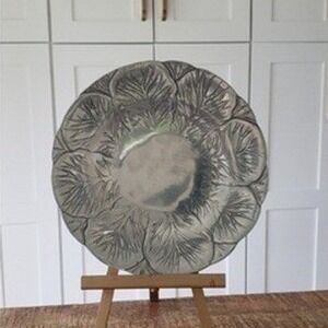 Arthur Court Cabbage Leaf Plate 8 Inch Silver Aluminum Vintage Serving